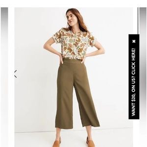 Madewell Hutson Crop Pant in Olive Green